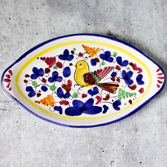 Mario Sambuco Deruta Plate Small Made In Italy Hand Painted Bird Dish Pottery - Picture 1 of 5